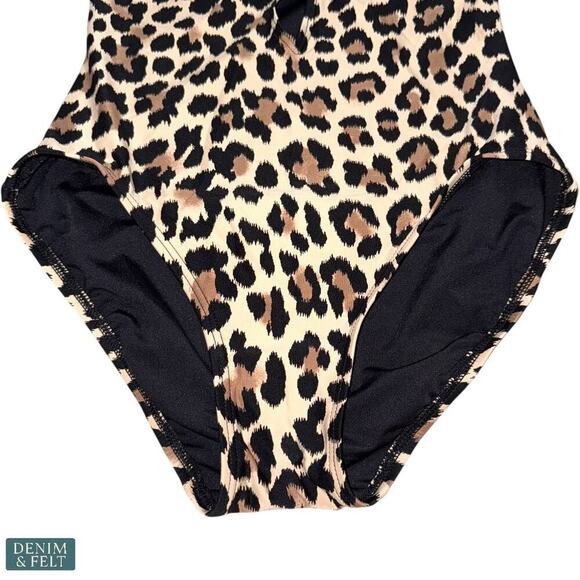 Kate Spade Leopard Print Scallop Halter One-Piece Swimsuit Size Small - Picture 8 of 16